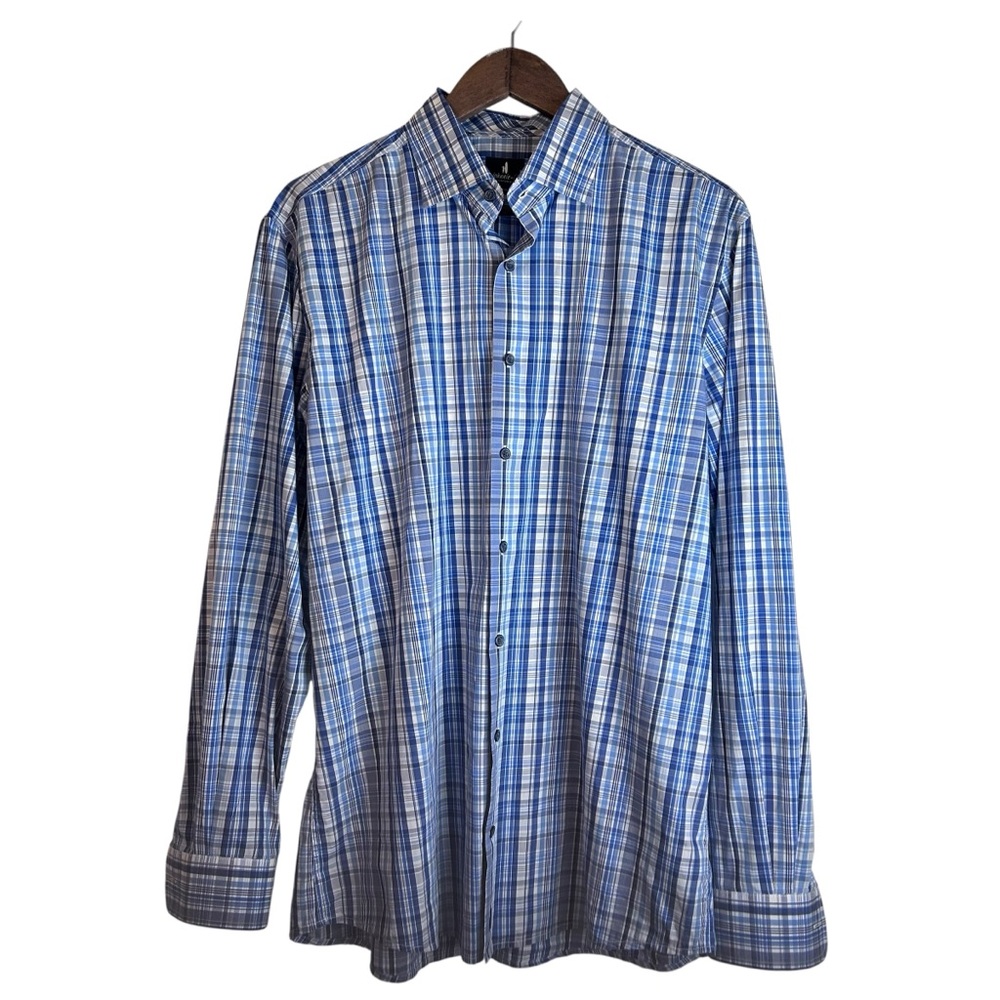 Johnnie-O Performance Button Down Shirt Masson Maliblu Mens Large Preppy Classic